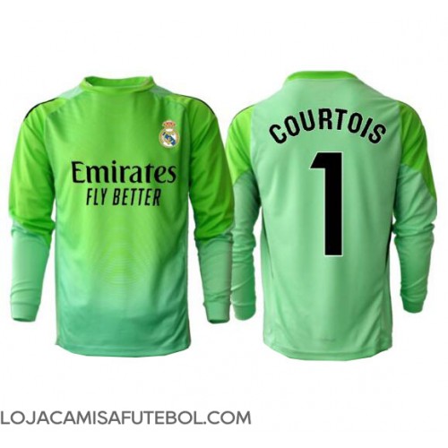 Camisa de Futebol Real Madrid Thibaut Courtois #1 Goleiro Equipamento Secundário 2025-26 Manga Comprida